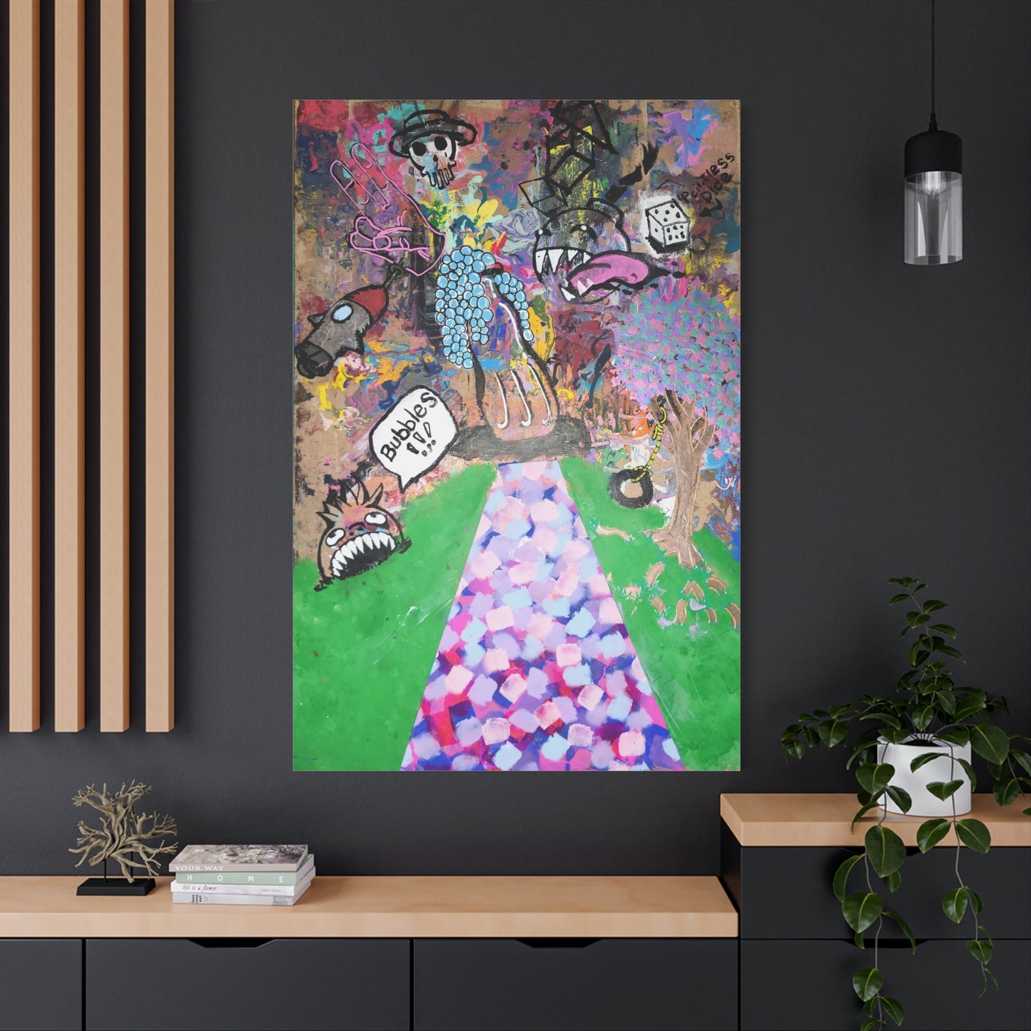 Lost Paradise 2.0 — Matte Stretched Canvas Art (Abstract Chaotic Pop Surreal)