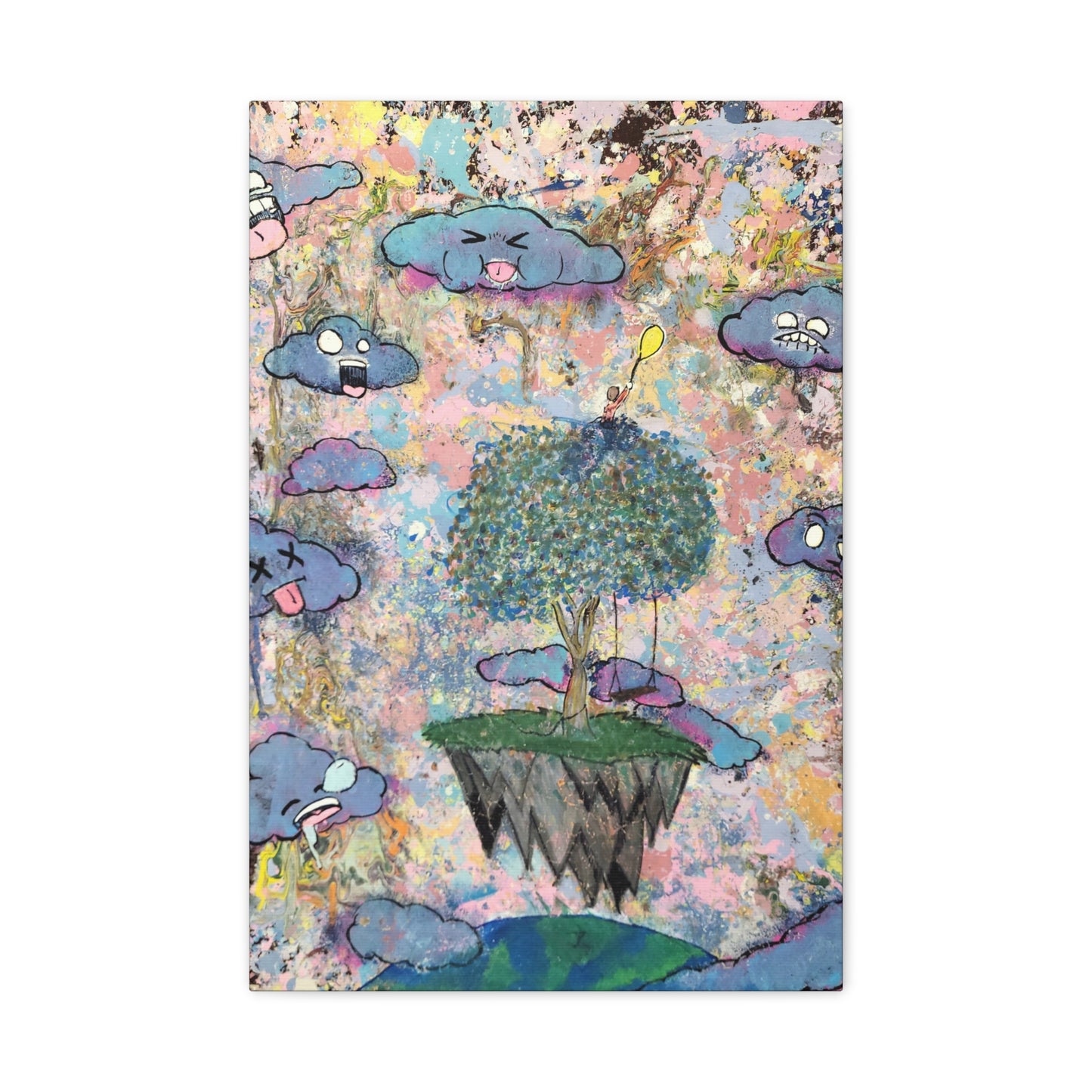 Canvas Wall Art - High Among The Clouds Surreal Playful Whimsical Fantasy Print
