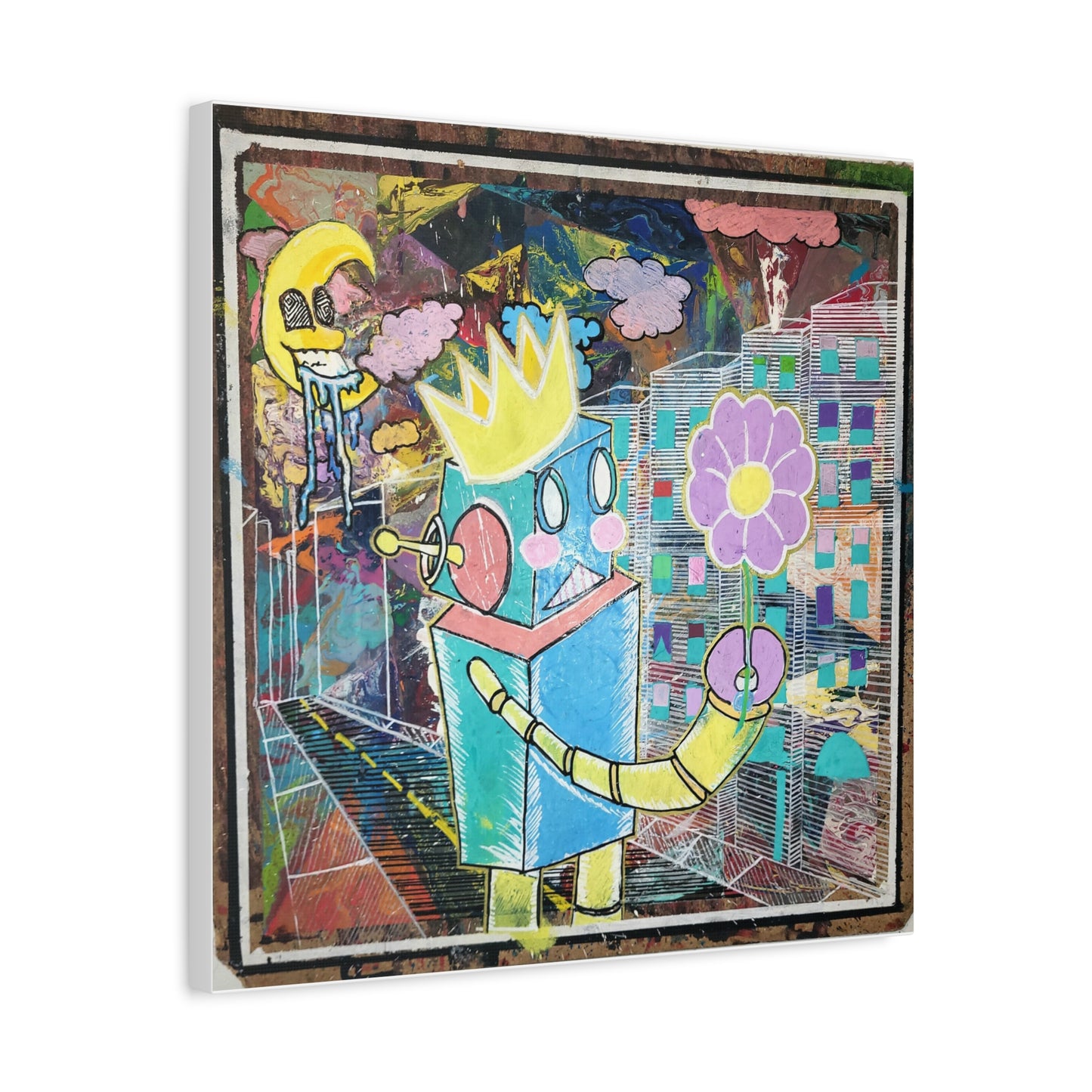 Canvas Art Print Whimsical Robot Pop Surrealism