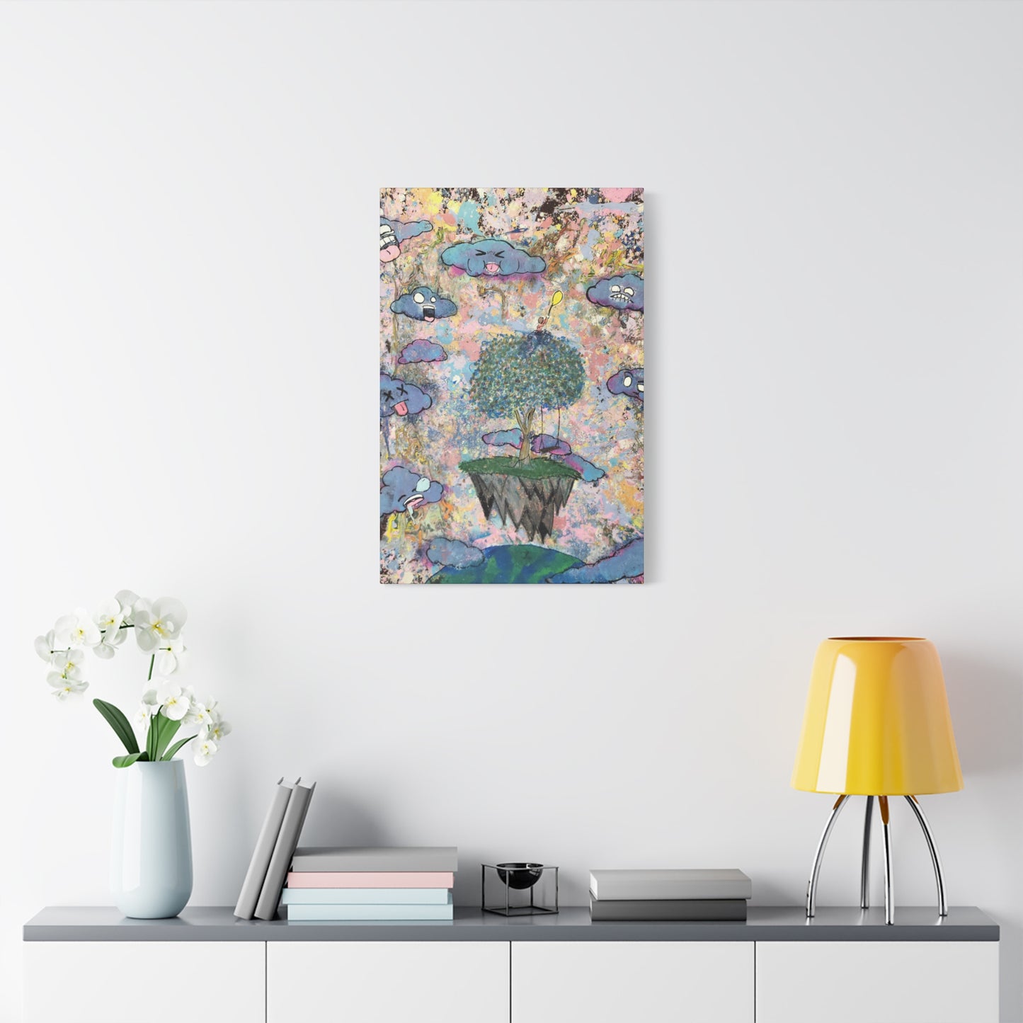 Canvas Wall Art - High Among The Clouds Surreal Playful Whimsical Fantasy Print