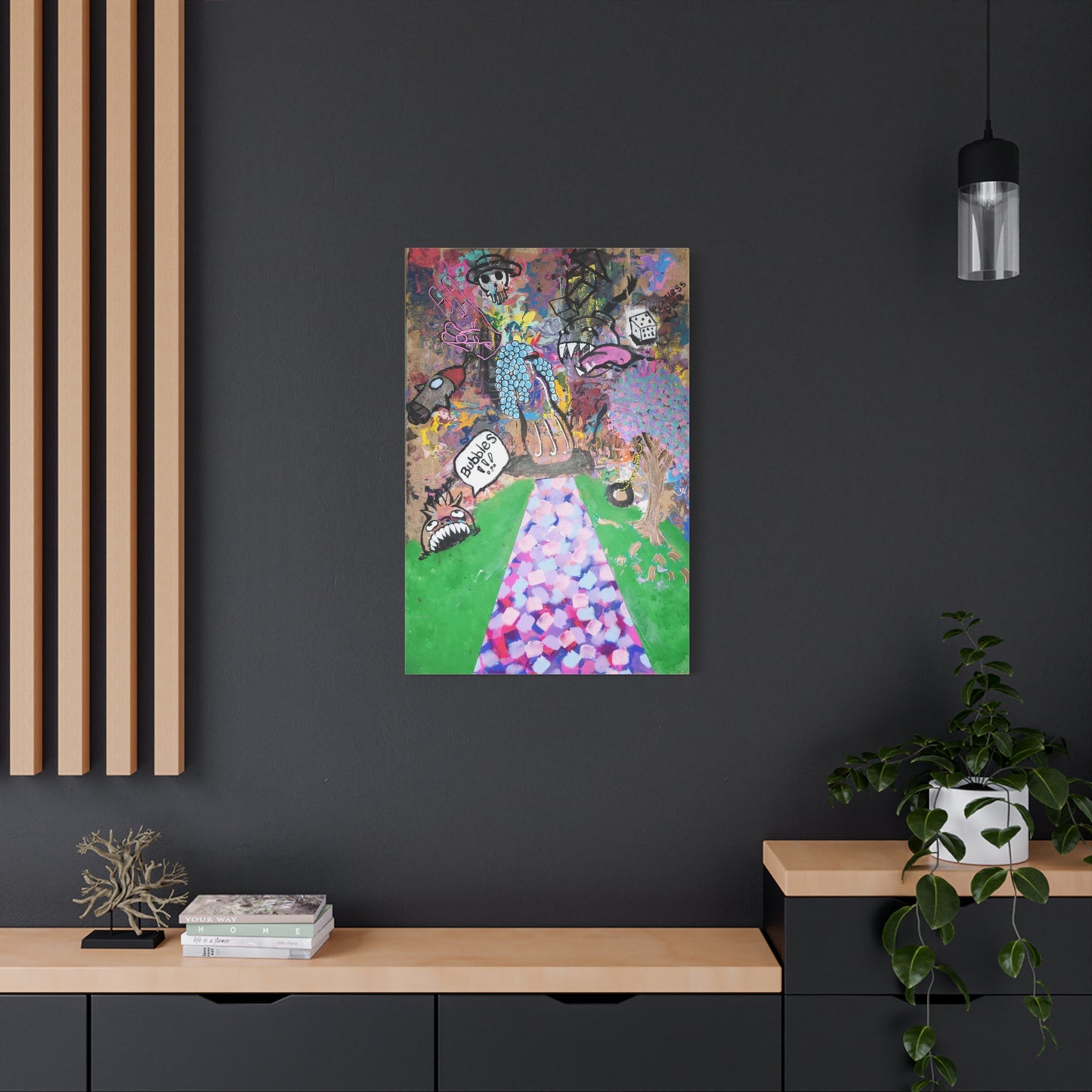 Lost Paradise 2.0 — Matte Stretched Canvas Art (Abstract Chaotic Pop Surreal)