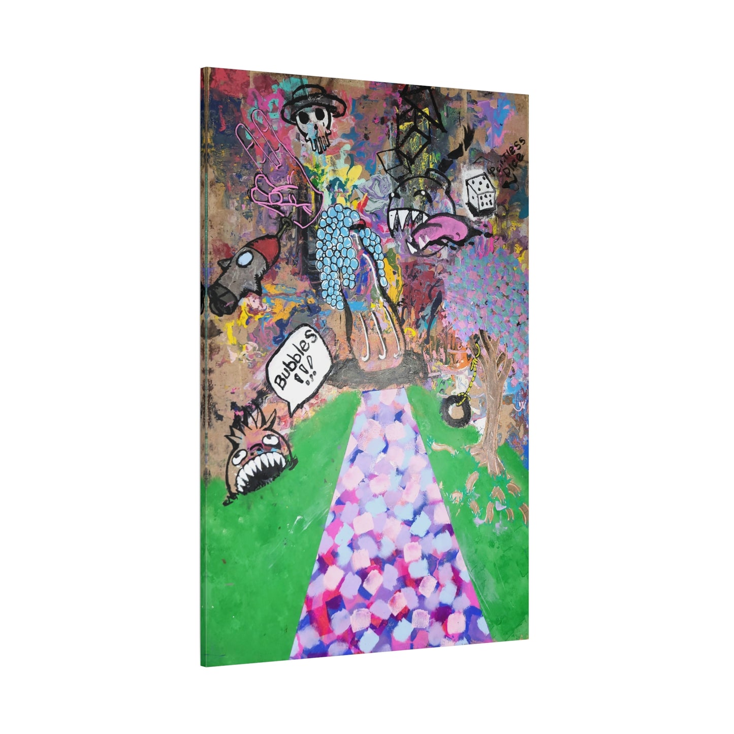Lost Paradise 2.0 — Matte Stretched Canvas Art (Abstract Chaotic Pop Surreal)