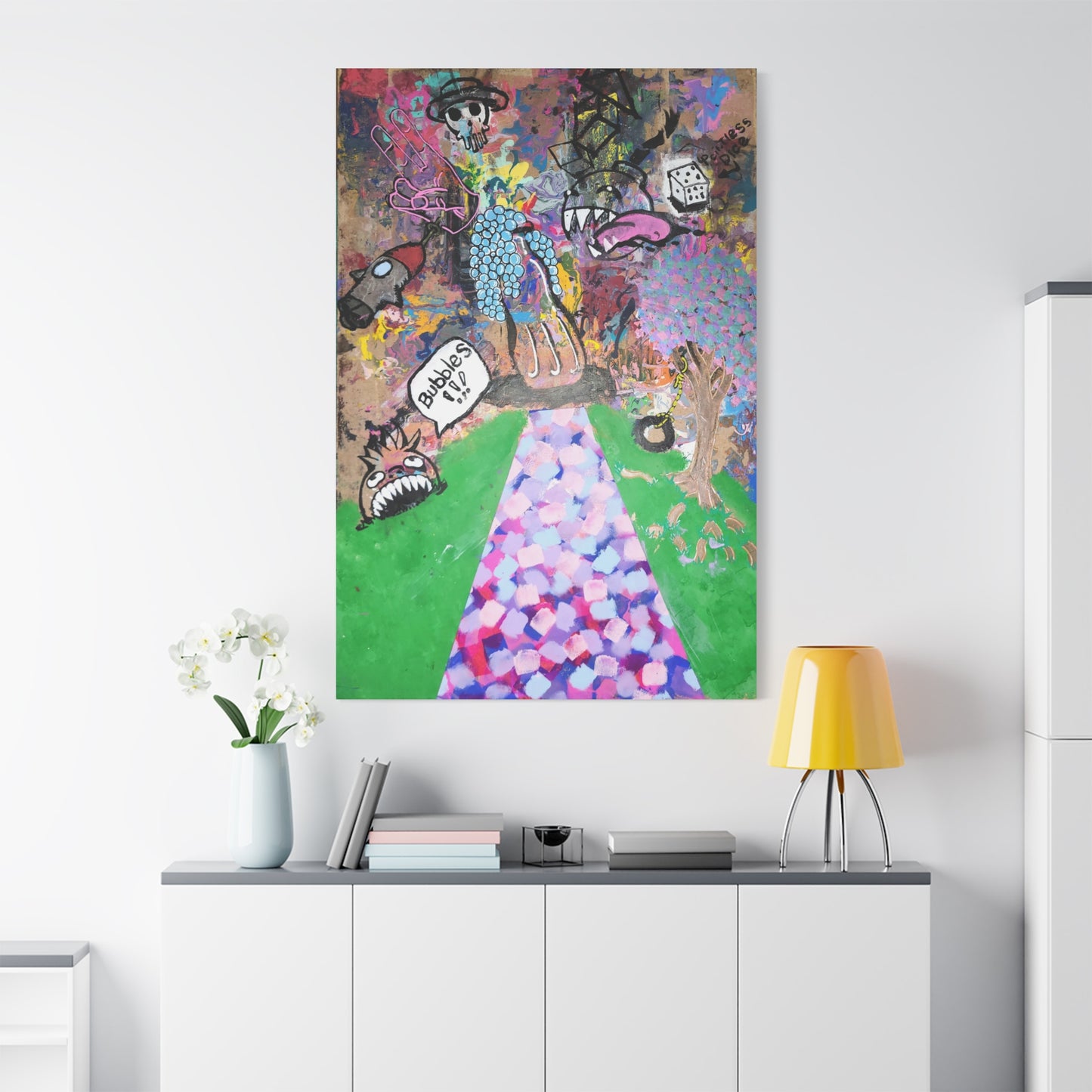 Lost Paradise 2.0 — Matte Stretched Canvas Art (Abstract Chaotic Pop Surreal)