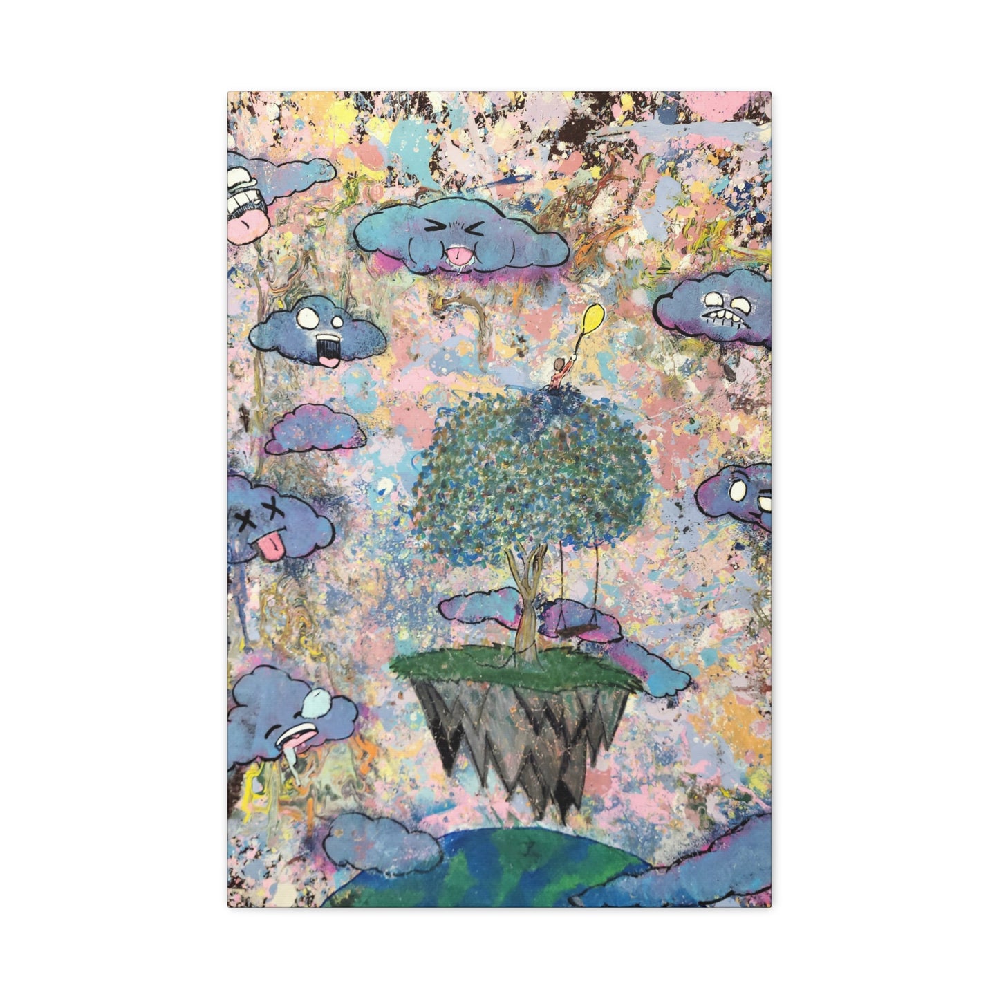 Canvas Wall Art - High Among The Clouds Surreal Playful Whimsical Fantasy Print