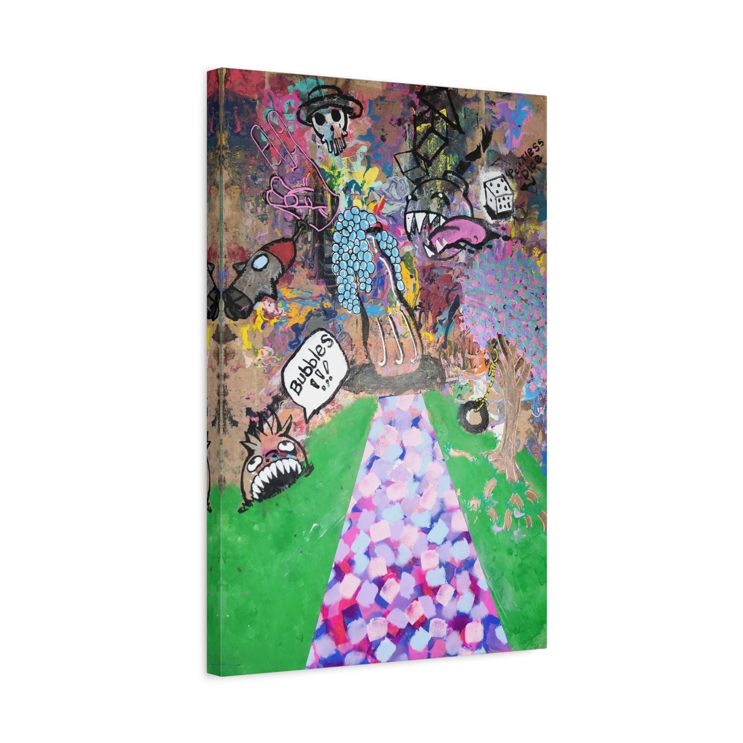 Lost Paradise 2.0 — Matte Stretched Canvas Art (Abstract Chaotic Pop Surreal)