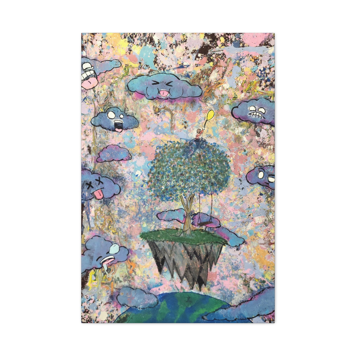 Canvas Wall Art - High Among The Clouds Surreal Playful Whimsical Fantasy Print