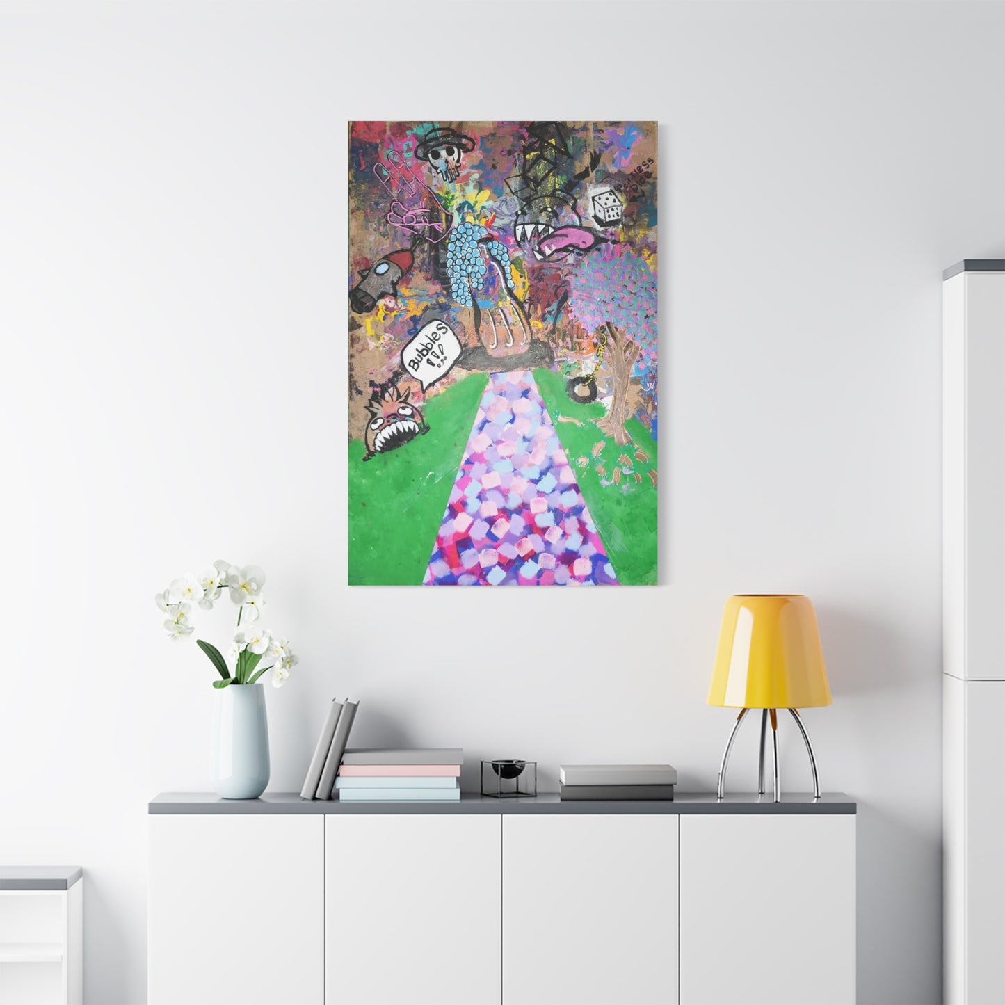 Lost Paradise 2.0 — Matte Stretched Canvas Art (Abstract Chaotic Pop Surreal)