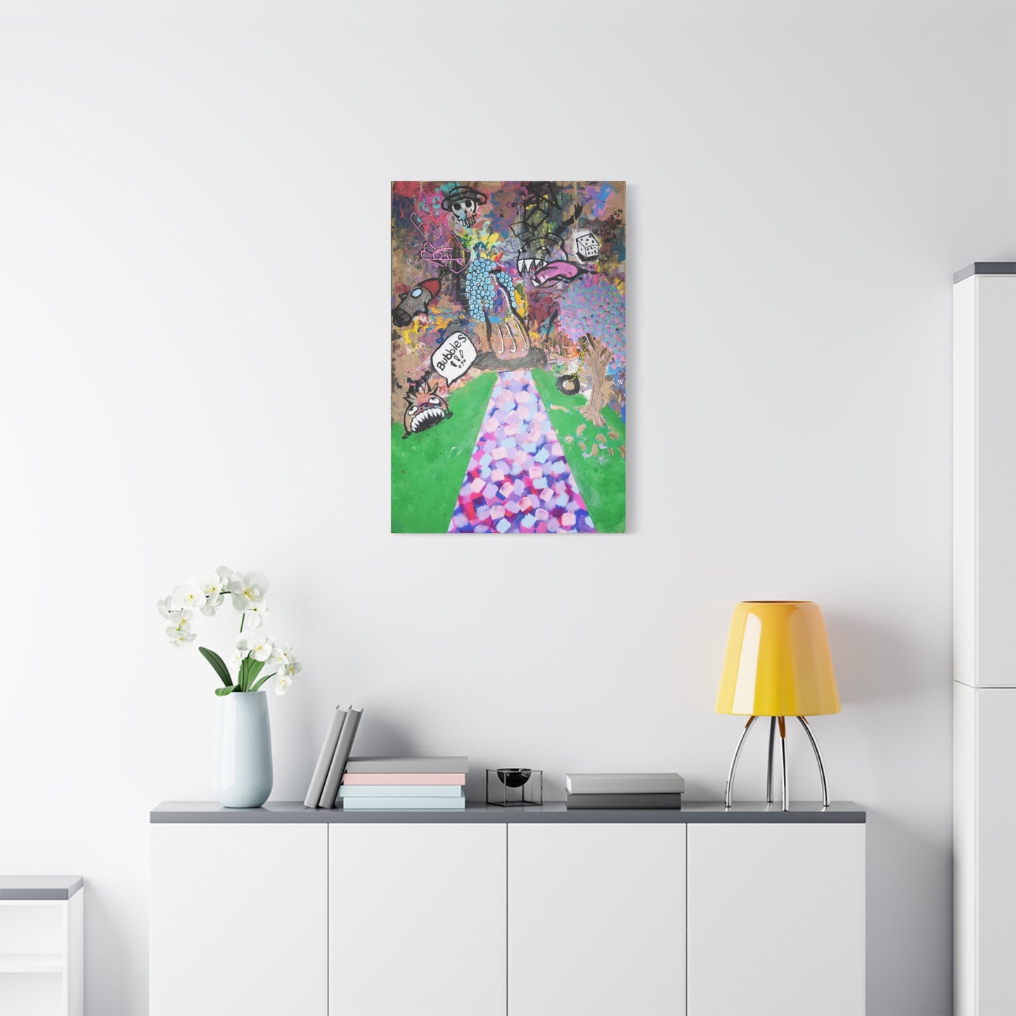 Lost Paradise 2.0 — Matte Stretched Canvas Art (Abstract Chaotic Pop Surreal)