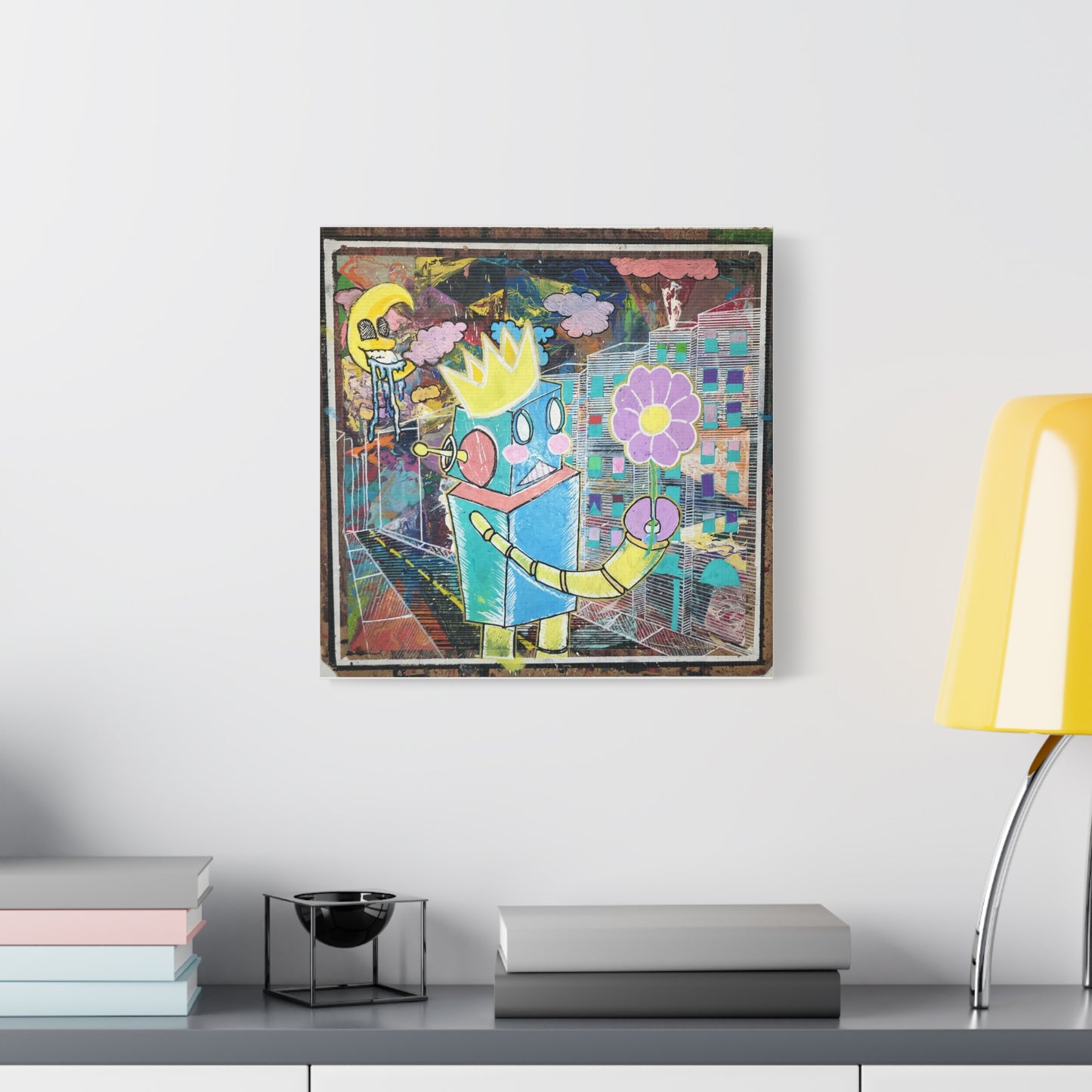 Canvas Art Print Whimsical Robot Pop Surrealism