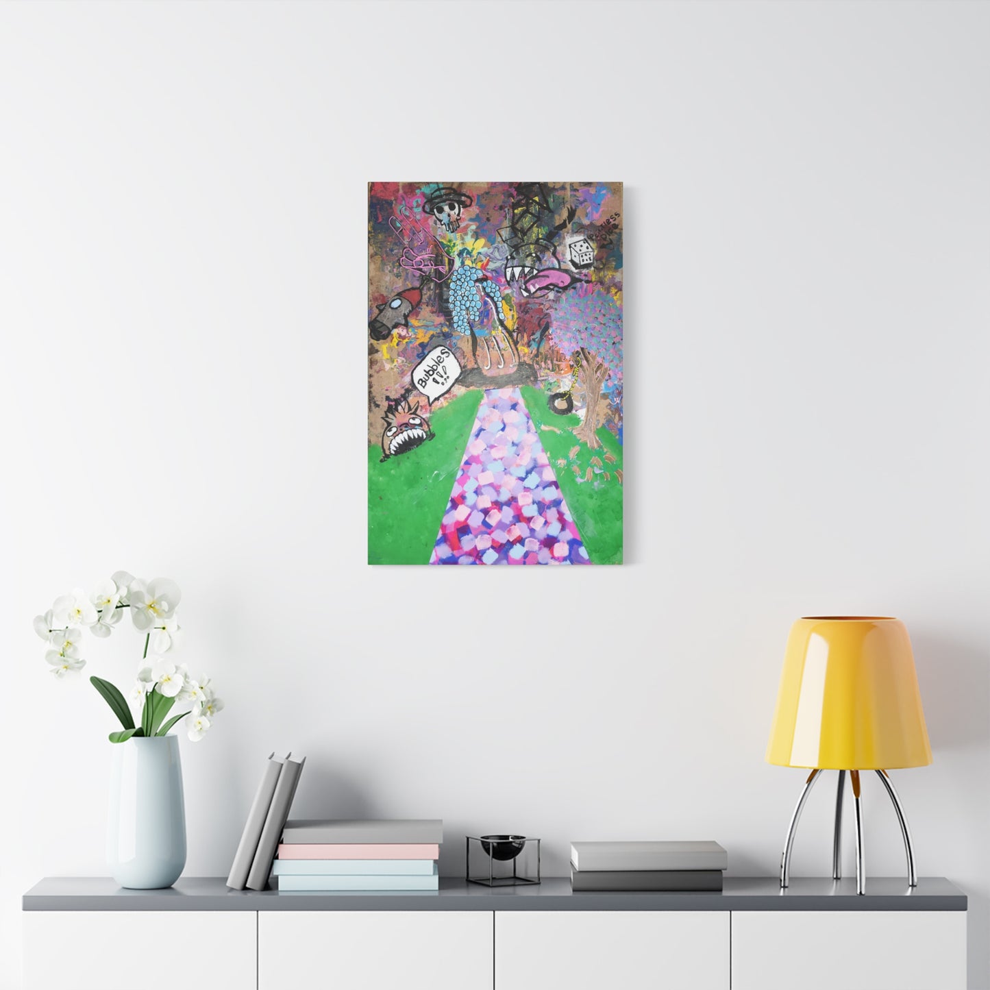 Lost Paradise 2.0 — Matte Stretched Canvas Art (Abstract Chaotic Pop Surreal)