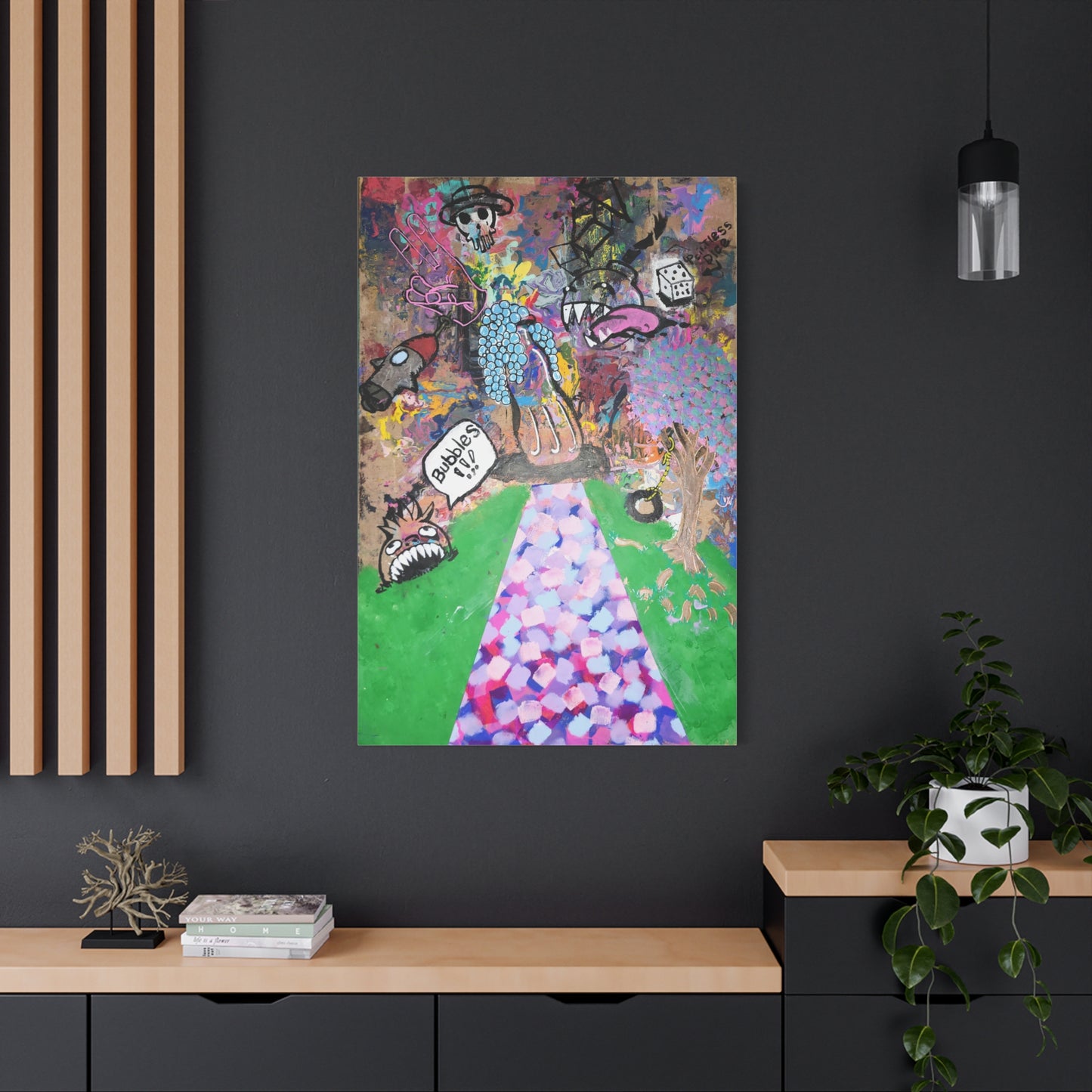 Lost Paradise 2.0 — Matte Stretched Canvas Art (Abstract Chaotic Pop Surreal)