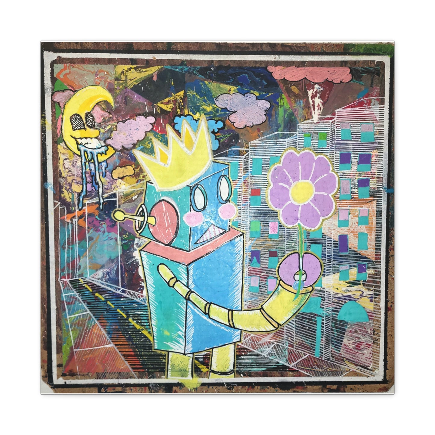 Canvas Art Print Whimsical Robot Pop Surrealism