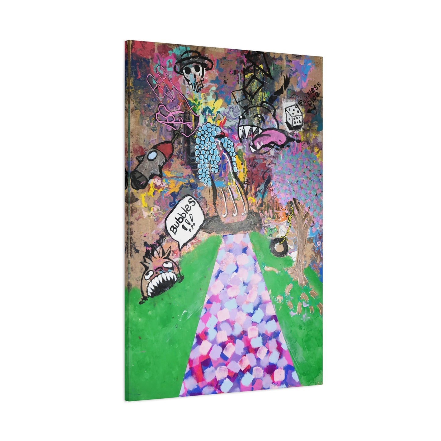 Lost Paradise 2.0 — Matte Stretched Canvas Art (Abstract Chaotic Pop Surreal)