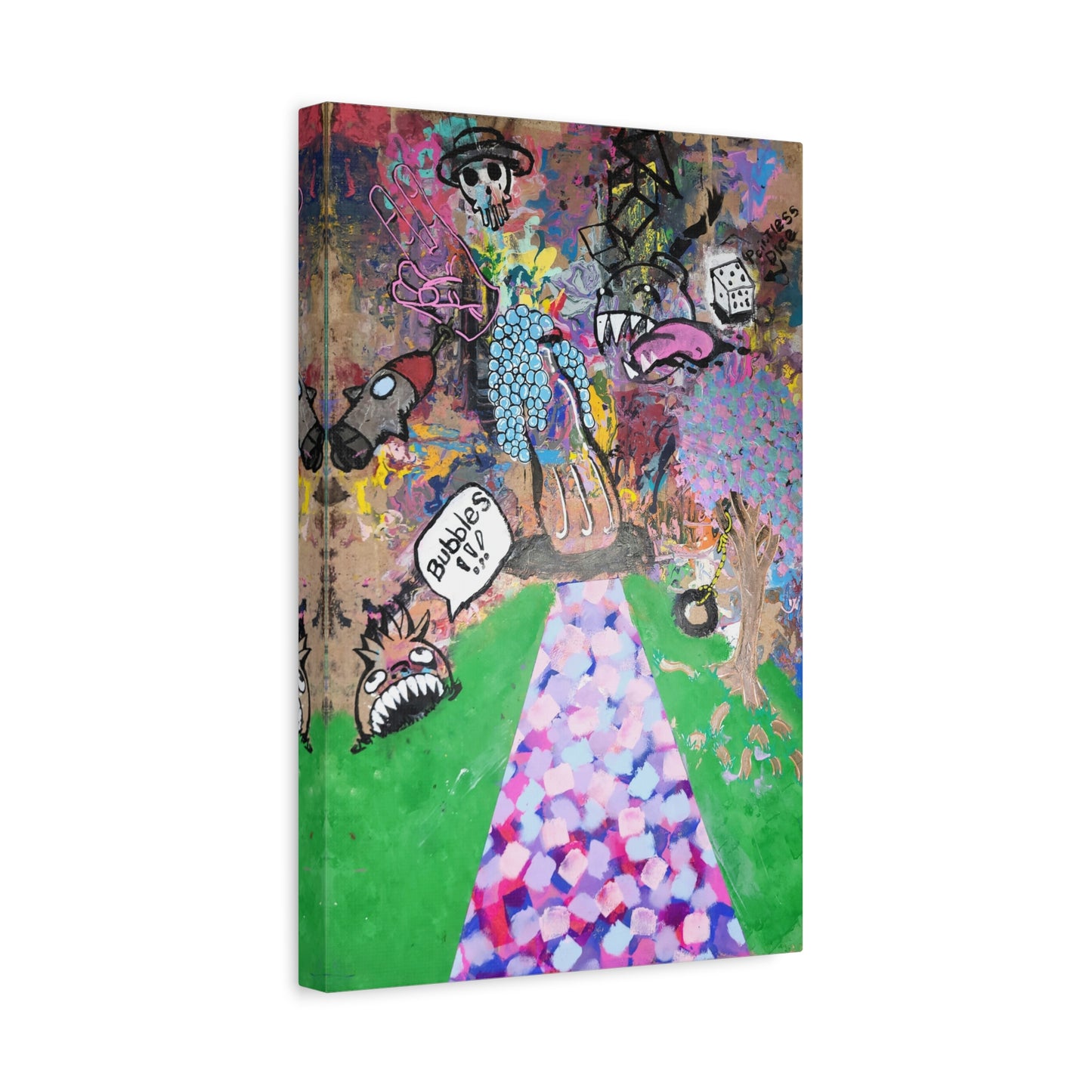 Lost Paradise 2.0 — Matte Stretched Canvas Art (Abstract Chaotic Pop Surreal)