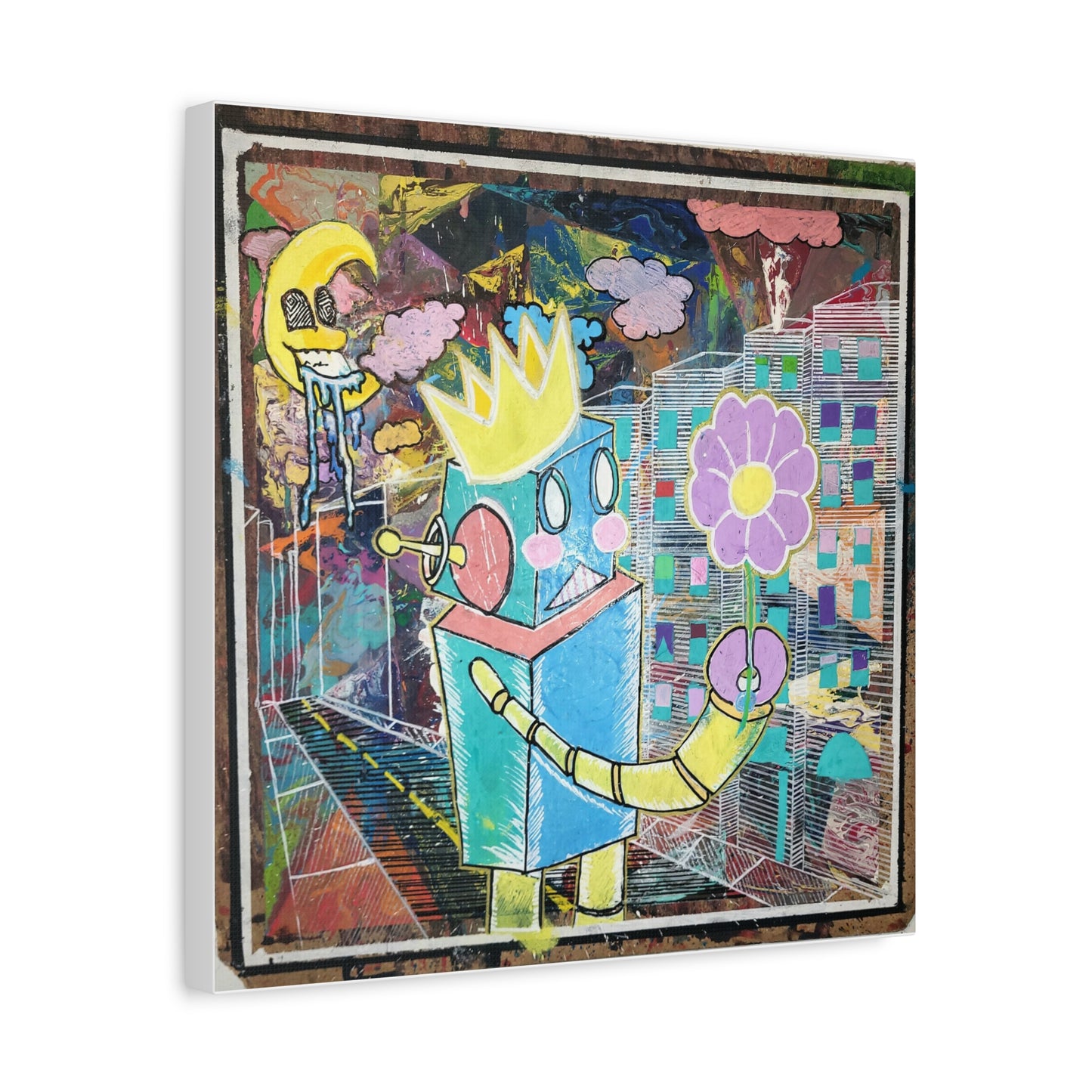 Canvas Art Print Whimsical Robot Pop Surrealism